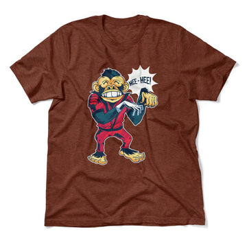 Dancing Monkey Jackson Men/Unisex T-Shirt in Heather Clay color